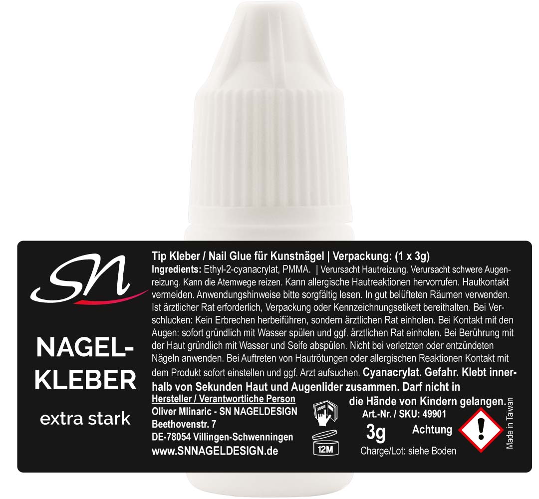SN Nagelkleber Tip Kleber 3g Etikett