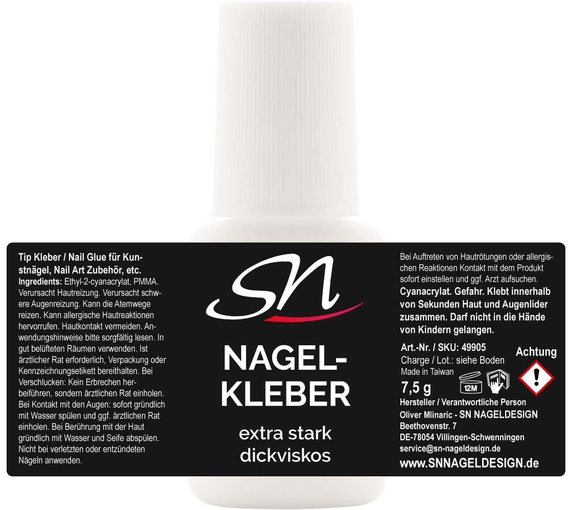 SN Nagelkleber Tip Kleber 7,5g dickviskos Etikett