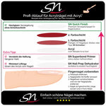 SN Quick Finish Anleitung für Acryl und Acrylnägel Versiegelung