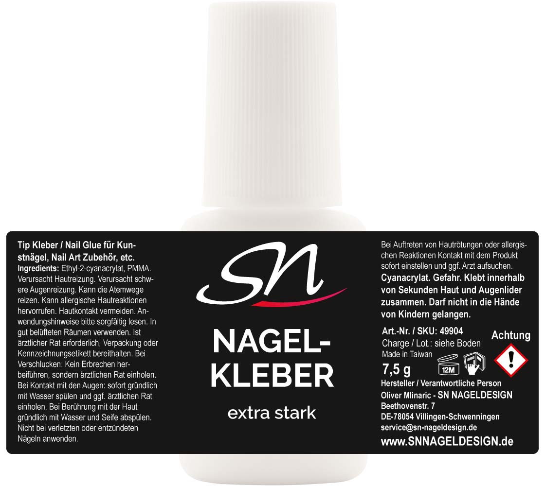 SN Nagelkleber Tip Kleber 7,5g Etikett