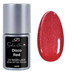 SN Schnellac Disco Red Shellac UV Nagellack rot mit Glitzer deckend SN233