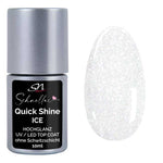 SN Schnellac Quick Shine Ice UV Top Coat Hochglanz Versiegelungsgel ohne Schwitzschicht mit Glitzer SN107