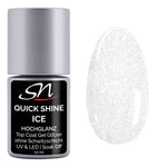 SN QUICK SHINE ICE UV Top Coat Gel Hochglanz Versiegelungsgel ohne Schwitzschicht mit Glitzer SN107